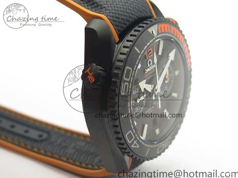 0120 Planet Ocean Master Chronometer Chrono DLC OM 1:1 Best Edition Black Dial On Nylon Strap A Chic 8103